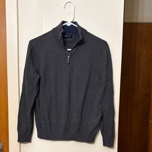 Nautica Men's Dark Gray Zip-Up Sweater